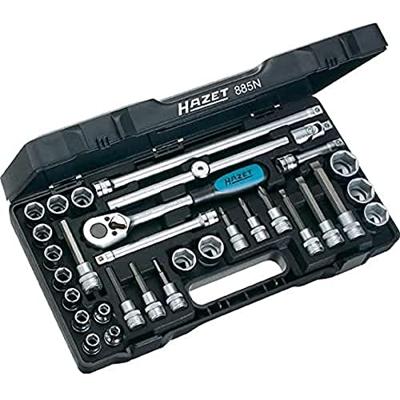 HAZET Dopsleutelset 885N - 3/8 inch (10 mm) vierkant hol - Buiten-zeskant-tractieprofiel, Binnen-zeskant-profiel, Kruiskop profiel PH, Sleufprofiel - HAZET Dopsleutelset 885N - 3/8 inch (10 mm) vierkant hol - Buiten-zeskant-tractieprofiel, Binnen-zeskant-profiel, Kruiskop profiel PH, Sleufprofiel -