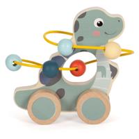 Small Foot - houten duwfiguur motoriekspiraal dino - thumbnail