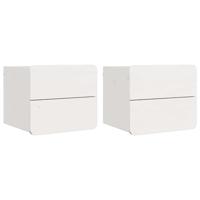 Nachtkastje 2 pcs Wit 39 x 34 x 33 cm Massief dennenhout - thumbnail