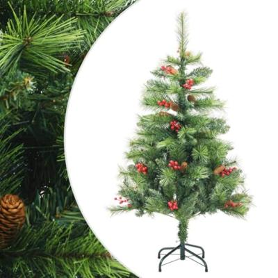VidaXL Kunstkerstboom met scharnieren dennenappels en bessen 150 cm