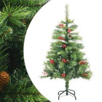 VidaXL Kunstkerstboom met scharnieren dennenappels en bessen 150 cm - thumbnail