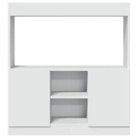 Hoge kast 92x33x100 cm bewerkt hout wit - thumbnail