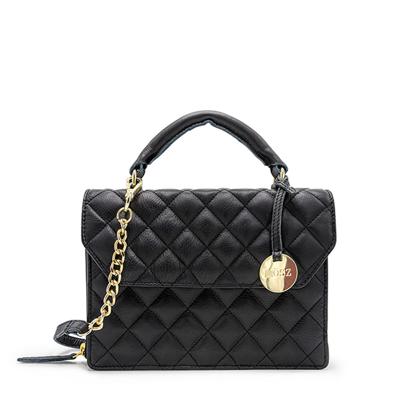 Leren dames handtas - zwart quilted - MŌSZ Kris L