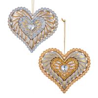 Ornament plastic hart l9cm Kurt S. Adler - Kurt s adler - thumbnail