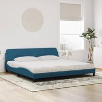 Bed met matras fluweel blauw 200x200 cm - thumbnail