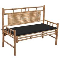 VidaXL Tuinbank met kussen 120 cm bamboe - thumbnail