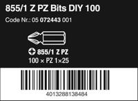 Wera 855/1 Z Bits Pozidriv, PZ 1 x 25 mm (100 Bits pro Box) - 1 stuk(s) - 05072443001 - thumbnail