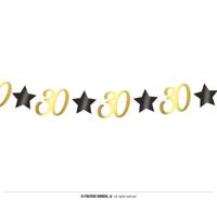 Slingers Sterren zwart/goud 30 Jaar (3m) - thumbnail