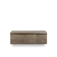 Frozen Badmeubelset 140 cm - Greeplijst in kleur - Wastafel Onderkast - met Bovenblad Tabacco - thumbnail