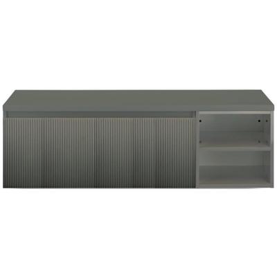 Frozen 3D Badmeubelset 140 cm - Greeplijst in Kleur - Wastafel Regaalkast met Bovenblad Petrol Mat