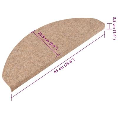 Trapmatten zelfklevend 15 st 65x22,5x3,5 cm beige