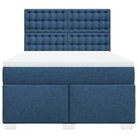 Boxspring met matras stof blauw 160x200 cm - thumbnail