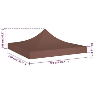 VidaXL Partytentdak 270 g/m² 2x2 m bruin