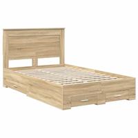 Bedframe met lade met hoofdeinde met opslag Bewerkt hout - thumbnail