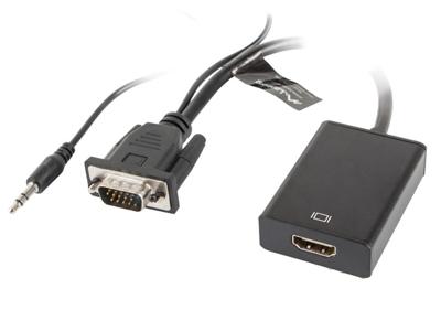 Lanberg AD-0021-BK video kabel adapter 0,2 m HDMI Type A (Standaard) VGA (D-Sub) Zwart