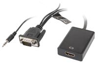 Lanberg AD-0021-BK video kabel adapter 0,2 m HDMI Type A (Standaard) VGA (D-Sub) Zwart - thumbnail