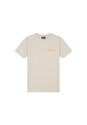 Malelions Junior Split T-Shirt Beige / Oranje-128 maat 128 Malelions Junior Split T-Shirt Beige / Oranje-128 maat 128