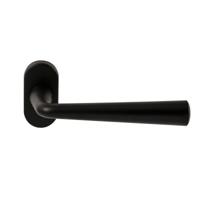 Hardbrass Deurkruk Mikonos op ovaal rozet - zwart - thumbnail