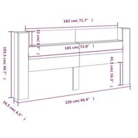 Hoofdbordkast met LED-verlichting 220x16,5x103,5 cm betongrijs - thumbnail