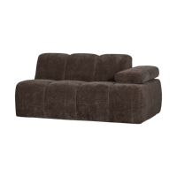 Woood Mojo 1,5-zits bank arm rechts ribstof Bruin - thumbnail