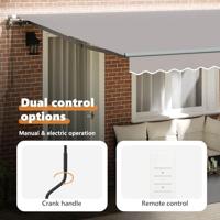 VidaXL Inklapbaar zonnescherm lichtgrijs 400 × 300 cm - thumbnail