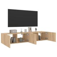 Tv-wandmeubels met LED 2 st 80x35x31 cm sonoma eikenkleurig - thumbnail