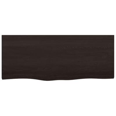 Tafelblad 100x40x4 cm behandeld massief eikenhout donkergrijs