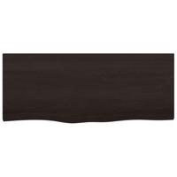 Tafelblad 100x40x4 cm behandeld massief eikenhout donkergrijs - thumbnail