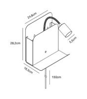 Leeslamp Bedlamp met 2X USB en schakelaar GU10 fitting Roomi - thumbnail