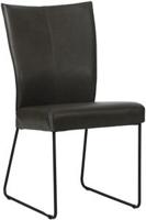 Donkergrijze leren industriële eetkamerstoel Mate - Granada leer Graphite (donkergrijs leer) - thumbnail