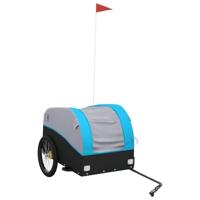 Fietstrailer 45 kg ijzer zwart en blauw - thumbnail