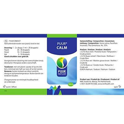 Puur Calm (onrust) voor hond, kat en paard 100 ml