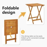Tuintafel inklapbaar 60x60x75 cm massief acaciahout - thumbnail