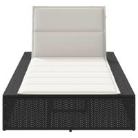 Ligbed met zwevend kussen poly rattan zwart - thumbnail