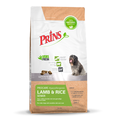 Prins Procare Hypoallergenic Lam&Rijst Senior hondenvoer 15kg