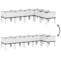 Plantenbak met poten 160x120x42 cm polypropeen wit - thumbnail