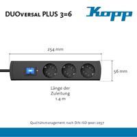 Kopp 234405008 Overspanningsveilige stekkerdoos 3-voudig Antraciet Randaarde stekker 1 stuk(s) - thumbnail