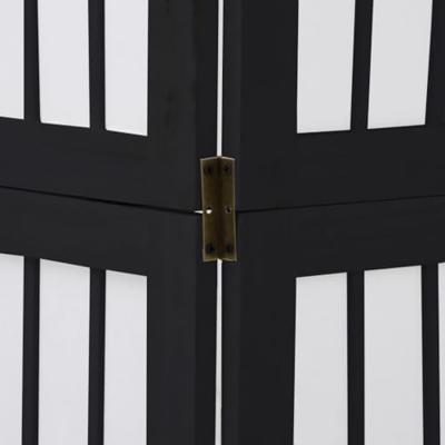 Kamerscherm met 5 panelen massief paulowniahout zwart Kamerscherm met 5 panelen massief paulowniahout zwart