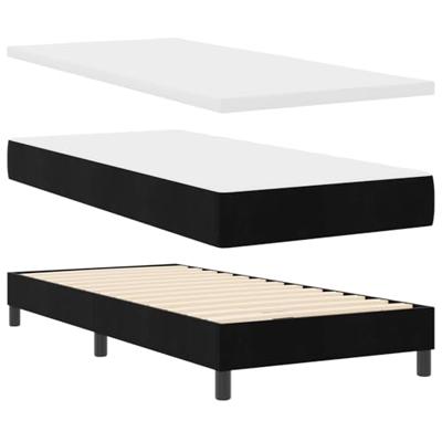 Boxspringbed met matras fluweel zwart 100x200 cm