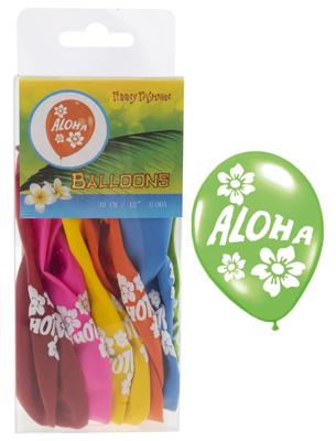 Hawaii ballonnen &apos;Aloha&apos; Multikleur - 12 Stuks