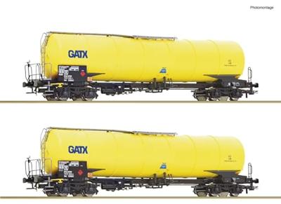 Roco 76025 H0 2-delige set ketelwagens van de GATX Gele lak