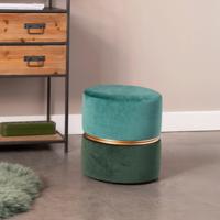 ZILT Poef 'Bubbly', Velvet, kleur Groen - thumbnail