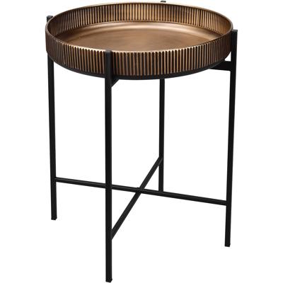 Bijzettafel - Trion Caly - Rond - 48cm - Goud/Zwart - Metaal