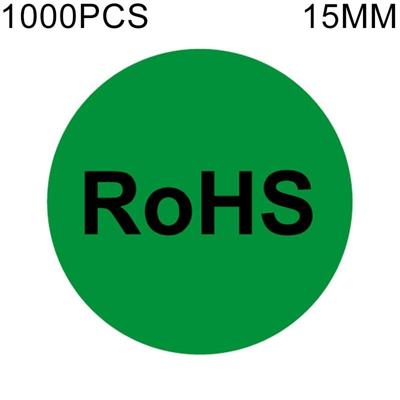1000 stuks ronde vorm zelfklevende RoHS Sticker RoHS Label Diameter: 15mm