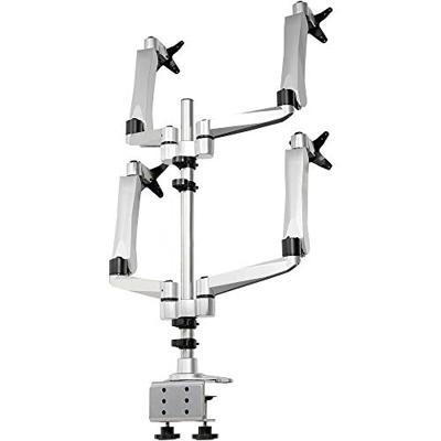 SpeaKa Professional SP-3957076 Flex Monitor-tafelbeugel 4-voudig 25,4 cm (10) - 68,6 cm (27) Zwart, Zilver In hoogte verstelbaar, Kantelbaar, Zwenkbaar,