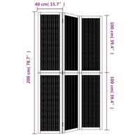Kamerscherm met 3 panelen massief paulowniahout bruin - thumbnail