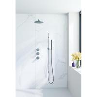 Fortifura Nebbio Regendoucheset - inbouwkraan - inbouwdeel - glijstang - doucheslang metaal - staaf handdouche - 35cm wandarm - ronde hoofddouche - geborsteld gunmetal PVD SW1183068 SW1111532 SW706207 SW766537 SW720563 SW1 - thumbnail
