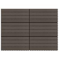 VidaXL Terrastegels 6 st 60x30 cm 1,08 m² hkc donkerbruin - thumbnail