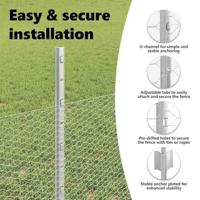 VidaXL Hek met paal zilver 0,5 x 50 m staal - thumbnail