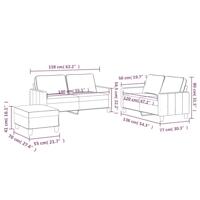 3-delige Loungeset met kussens fluweel geel - thumbnail